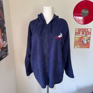 Retro Coca Cola Embroidered Logo Zippered Fleece Jacket